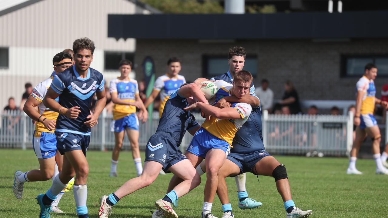 Action between Patrician Brothers Blacktown and Matraville SHS. Picture: Tim Hunter