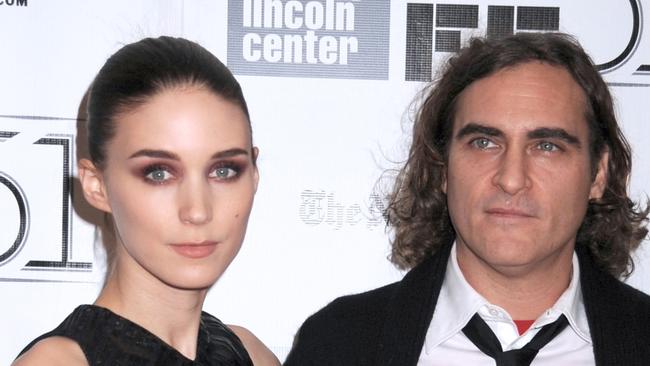 Joaquin Phoenix and Rooney Mara have reportedly fallen for each other while filming their new movie. Picture: Splash News/Photo Image Press