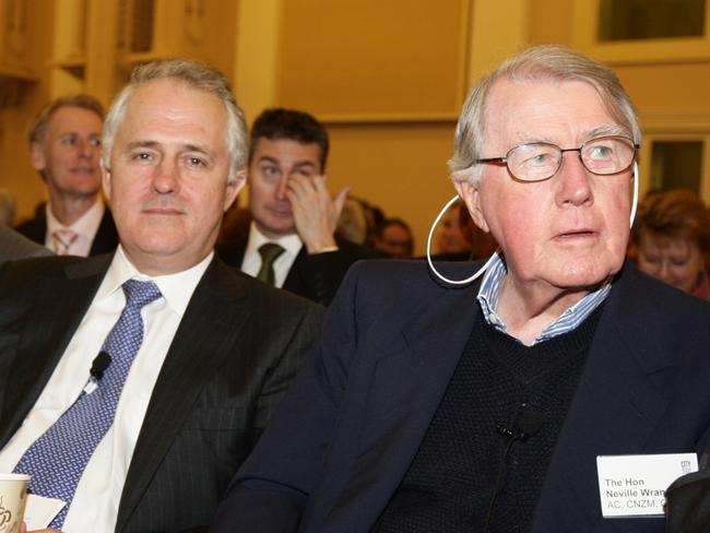 Moore park locals protest about State Government proposals to transfer Moore park from the control of the Centennial park and Moore park trust to the Sydney Cricket and Sports Trust.Pic of The Hon Malcolm Turnbull and the hon Neville Wran