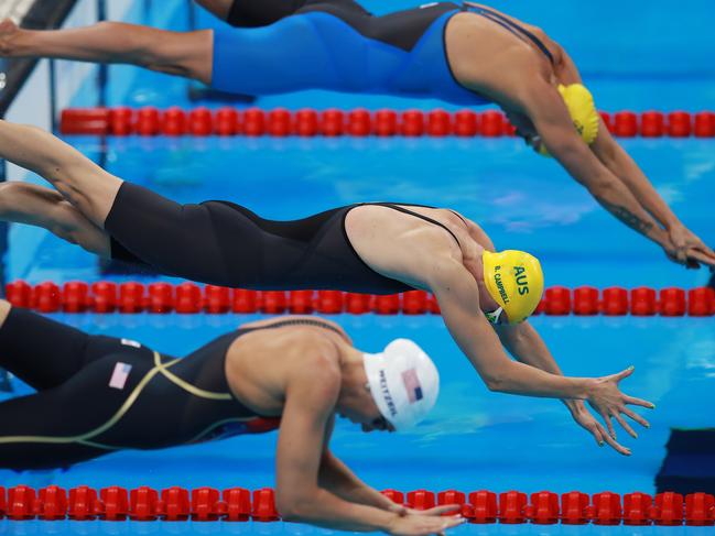 Australia's Bronte Campbell in the women's 100m freestyle heat on day five of the swimming at the Rio 2016 Olympic Games. Picture. Phil Hillyard
