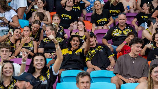 Nightcliff Tiger fans in the 2023-24 NTFL Men's Grand Final between Nightcliff and St Mary's. Picture: Pema Tamang Pakhrin