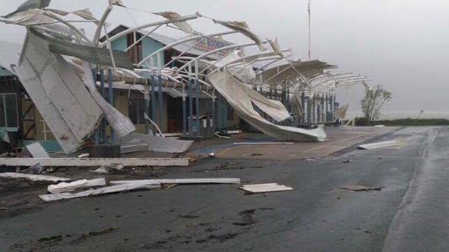 Damage from Cyclone Debbie at Shute Harbour close to Airlie Beach. Picture: Jess Millward/Twitter