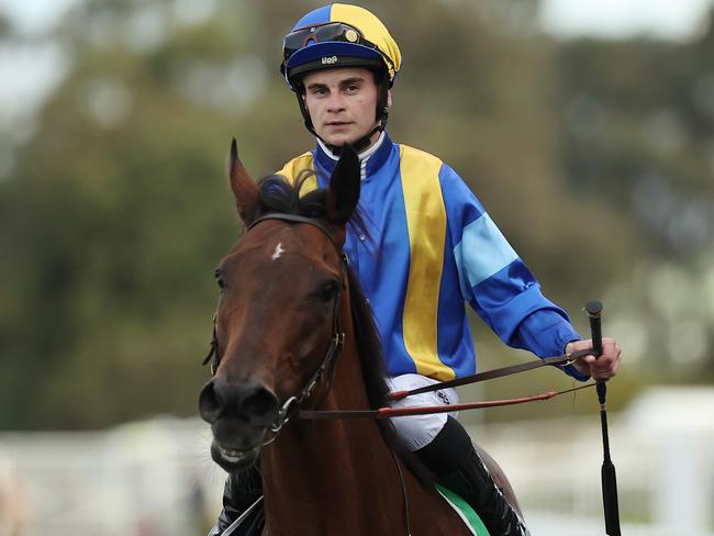 SYDNEY, AUSTRALIA - JUNE 29: Bailey Wheeler riding Highlights wins Race 9 TAB during "McKell Cup Day" - Sydney Racing at Rosehill Gardens on June 29, 2024 in Sydney, Australia. (Photo by Jeremy Ng/Getty Images)