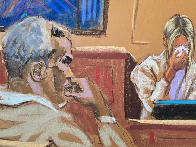 Sean Combs and “Mia” at the trial in New York. Picture: Supplied