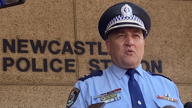 Newcastle City Police District commander Superintendent Wayne Humphrey. Picture: Emily Burley.