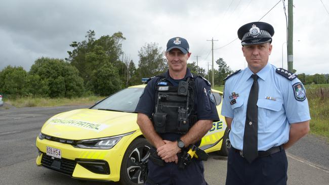 Warning drivers to expect a heavy police presence on our roads over the coming weeks are (from left) Senior Constable Will Goodwin and Acting Inspector Brett Everest.