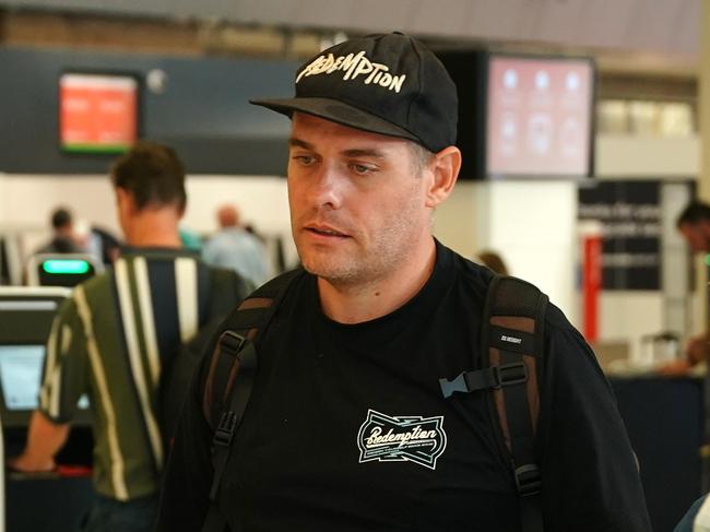 Matthew Norman is seen arriving in Melbourne after spending over 20 years at the infamous Kerobokan Prison in Bali on Friday 20 December 2024. Photo The Australian ?Luis Enrique Ascui