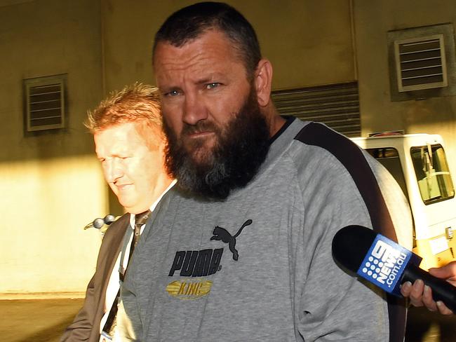 16/05/19 - Steven Hainsworth ,  suspect in the murders of Stephen Newton , Beverley Hanley and Phyllis Harrison arriving at Adelaide airport after being extradited from Melbourne.Picture: Tom Huntley