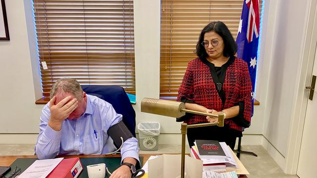 Barnaby Joyce with Sutapa Mukherjee. Picture: Katherine Barrett