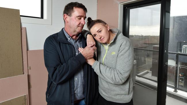 Steph Webb and her father Darren have no idea how to dig themselves out of this financial hole. Picture: Nicki Connolly/news.com.au