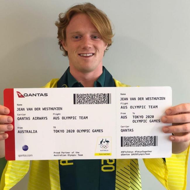 Gold Coast Olympic kayaker Jean van der Westhuyzen celebrates his Tokyo Games selection. Picture: SUPPLIED