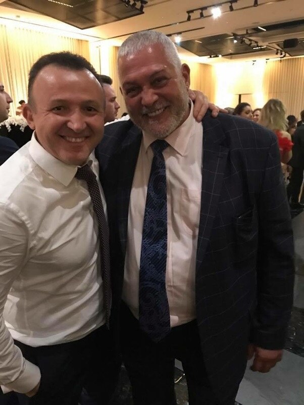 Independent Pascoe Vale candidate Oscar Yildiz and gangland identity Mick Gatto.