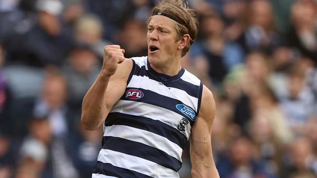 Rhys Stanley needs to get through a fitness test ahead of Friday night’s clash against the Western Bulldogs. Picture: Getty Images