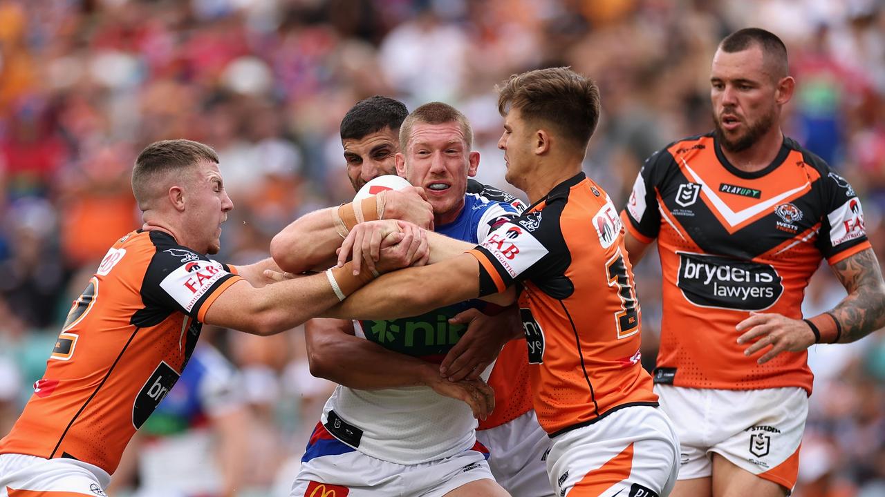 The Tigers couldn’t find a way to win against the battered Knights. (Photo by Cameron Spencer/Getty Images)