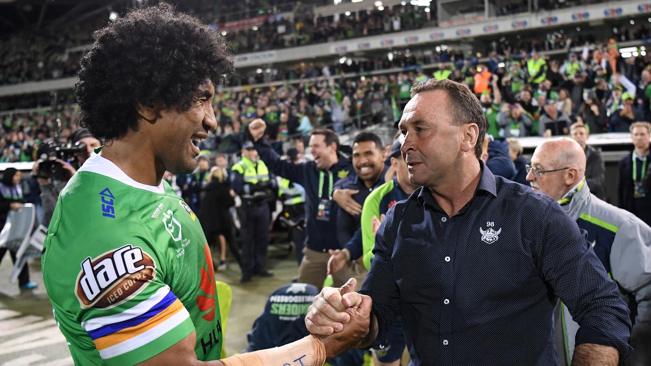 Sia Soliola and Ricky Stuart had a tight bond as a player and coach at the Roosters and Raiders.