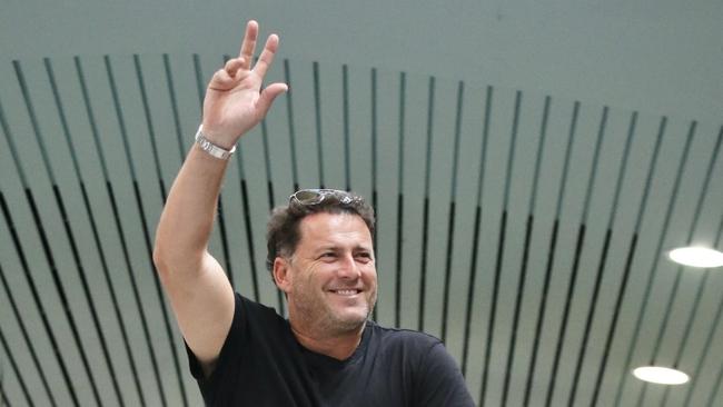 Stefanovic waves to fans while shopping in Noosa. Picture: Backgrid