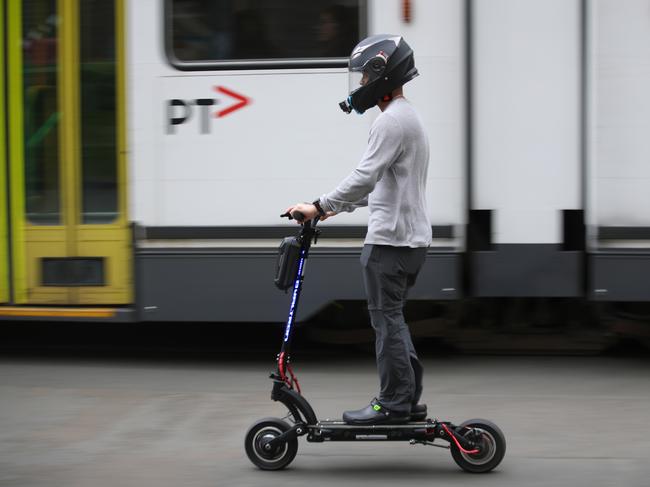 Privately-owned scooters cannot be capable of exceeding 25km/h. Picture: NCA NewsWire / David Crosling