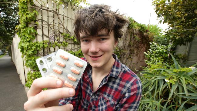 Max Dalton has epilepsy and is taking part in a world first trial of a cannabis gel that can be rubbed into the arm like sunscreen to reduce seizures. Picture Norm Oorloff.