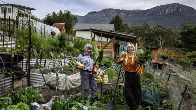 Gardeners Sulyn Lam and Hannah Moloney are featured in a new book, Discovering SoHo, which celebrates the South Hobart community. Picture: Paul County