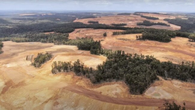 Jarrah forests cleared for bauxite mining in southwest WA. Picture: supplied