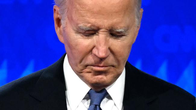 Joe Biden during the first debate with Donald Trump in Atlanta. Picture: AFP