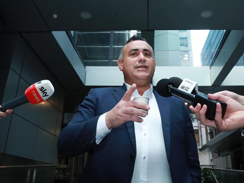 Deputy Premier John Barilaro speaking to media after he came to an agreement with the Premier over the koala policy. Picture: John Feder/The Australian.