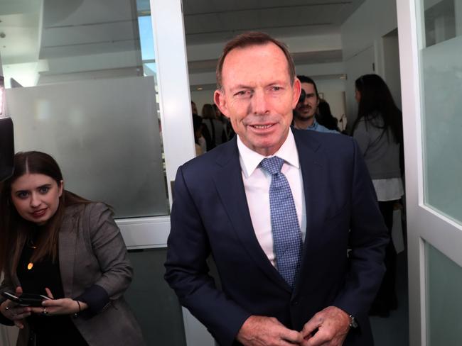 Former Prime Minister Tony Abbott, in Parliament House in Canberra today. Picture Gary Ramage