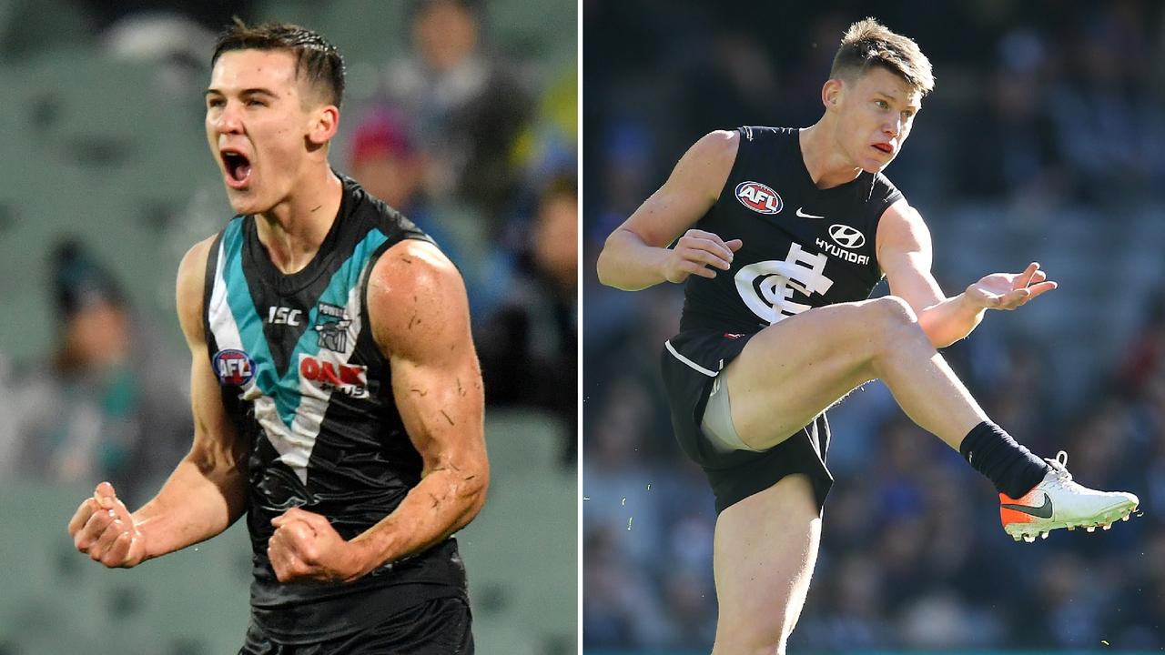 Connor Rozee and Sam Walsh are two of the best players so far from the 2018 AFL Draft.