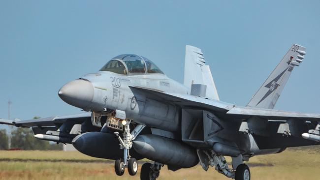 One of the RAAF's Combat veteran F-18 Hornets. Picture: Glenn Campbell