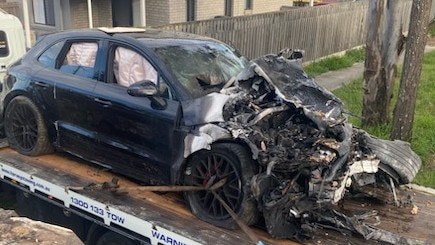 Damage to the stolen car. Picture: Supplied