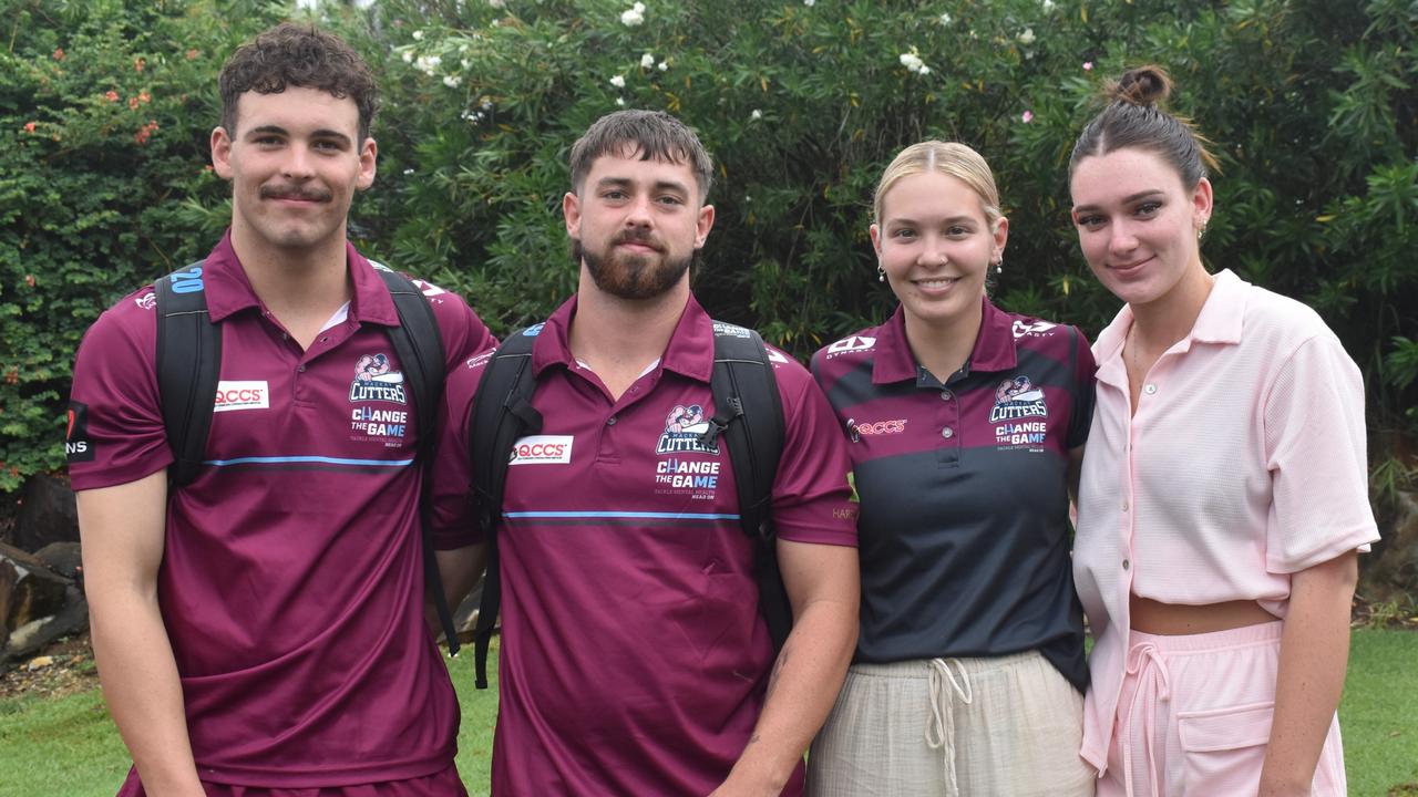 Mackay's Reagan Bella, Will Veitch, Imogen Kennedy and Reagan Connor at the CQ Capras versus Mackay Cutters under-17 and under-19 pre-season trials at Rugby Park, Rockhampton, on February 1, 2025.
