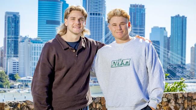**DO NOT USE: HOLD FOR THE COURIER-MAIL** Brisbane Lions AFL players Will and Levi Ashcroft, Wednesday, May 28, 2025 - Picture: Richard Walker