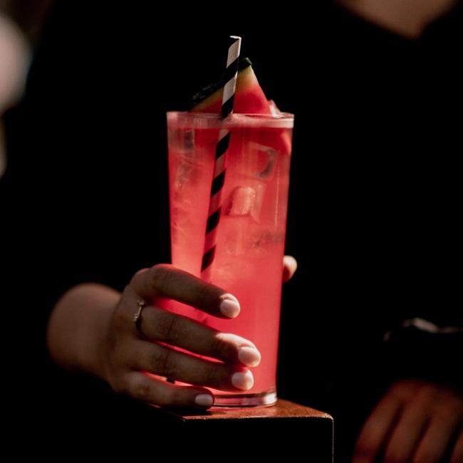 The divine-looking Watermelon Cocktail, is one of the many beverages on offer at the newly re-opened In the Hanging Garden. Picture: ROSIE HASTIE/DARKLAB MEDIA