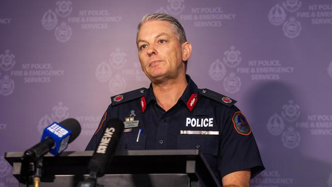 Travis Wurst Assistant Commissioner at the press conference speaks on the autopsy results of the 19-year-old Alice Springs teenager who was found dead lying on Undoolya Road. Picture: Pema Tamang Pakhrin