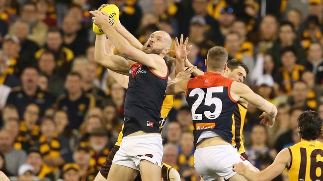 Gawn and the Demons kicked Frawley’s Hawks out of the finals last year. Pic: Michael Klein