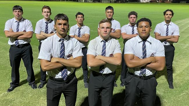 Ipswich SHS students with NRL links: Backrow: Oliva Iaulualo (Bulldogs), Tayshon Foley (Bulldogs), Jeriah Vagana (Titans), Rene Bagon (Manly), Jack Laing (Jets MM), Nick Torrens (Rabbitohs). Front row: Front row (left to right) Caleb Jackson (Jets MM, training opportunity with Storm), Tommy Luhrman (Roosters), Josiah Pahulu (Titans).