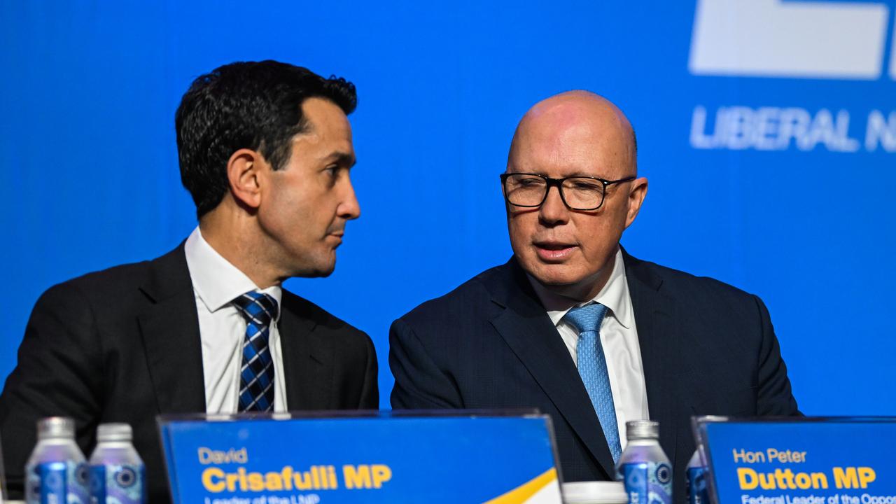 Queensland LNP leader David Crisafulli and federal Opposition Leader Peter Dutton aren’t on the same page, Mr Albanese says. Picture: Dan Peled / NewsWire