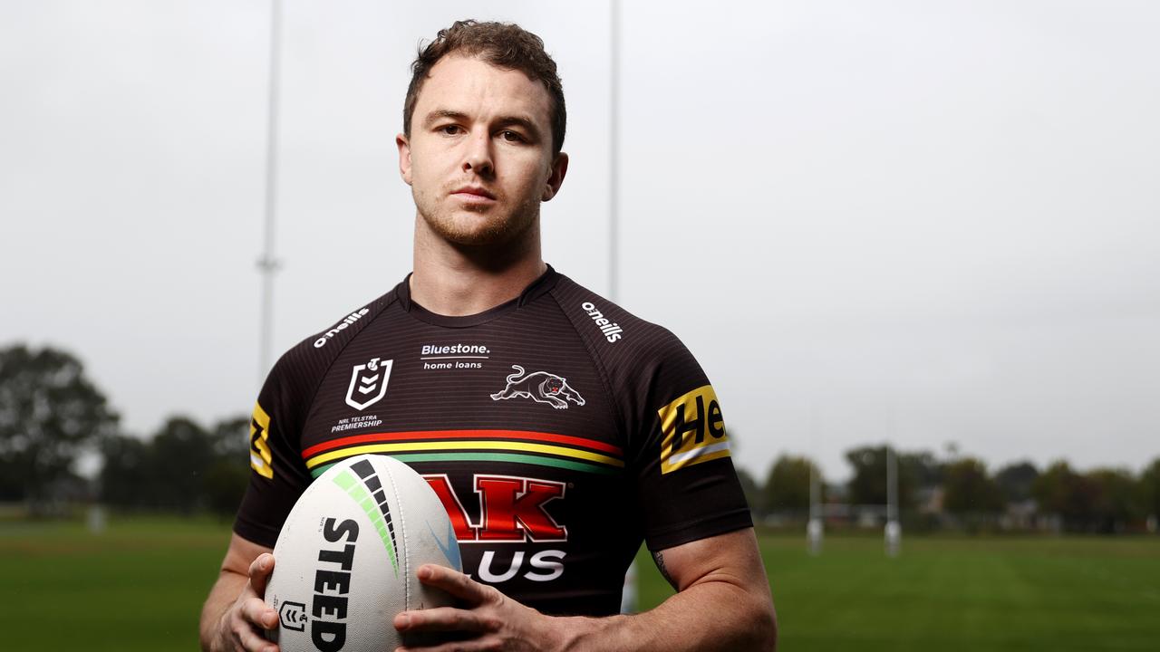 DAILY TELEGRAPH MAY 12, 2022. Fullback Dylan Edwards at the Panthers Rugby League Academy, ahead of the Panthers blockbuster clash against Melbourne. Picture: Jonathan Ng