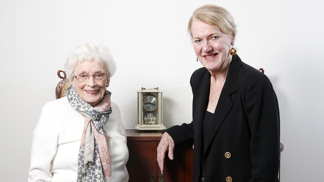 Paula Kemp and Dianne Murison posing at Paula’s home in Yeronga. Picture: AAP/Josh Woning