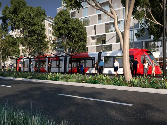 Artist’s impression of the new Parramatta Light Rail.