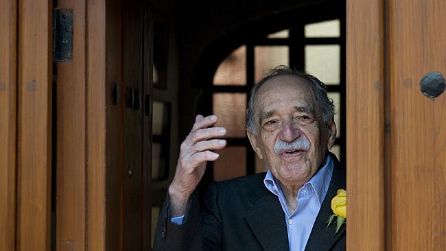 Literary star ... Nobel prize-winning writer and journalist Gabriel Garcia Marquez waves 