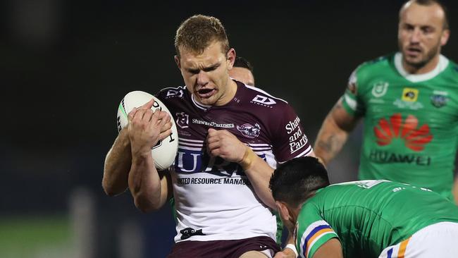 Tom Trbojevic suffered another hamstring injury against Canberra last month. Picture: Brett Costello