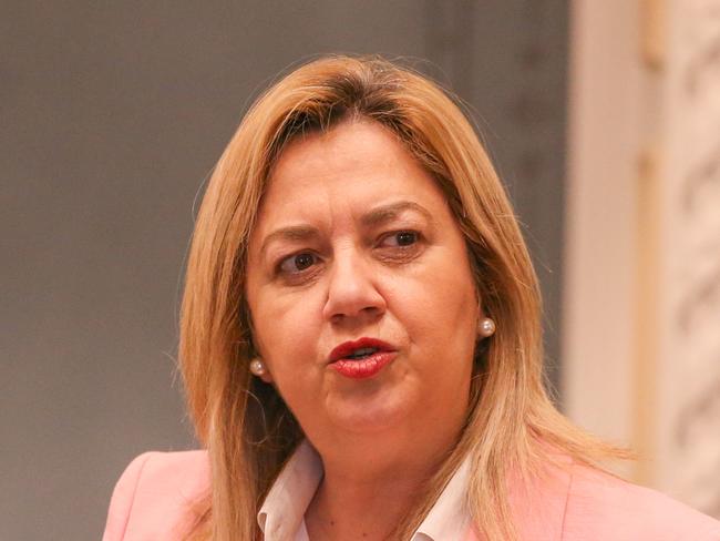 BRISBANE AUSTRALIA 24/08/2023 Premier Annastacia Palaszczuk  during question time at Queensland Parliament.Picture: NcaNewsWire/Glenn Campbell