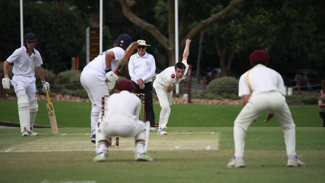 Camberwell and Marcellin players in action during the AGSV cricket grand final. Picture: Supplied.