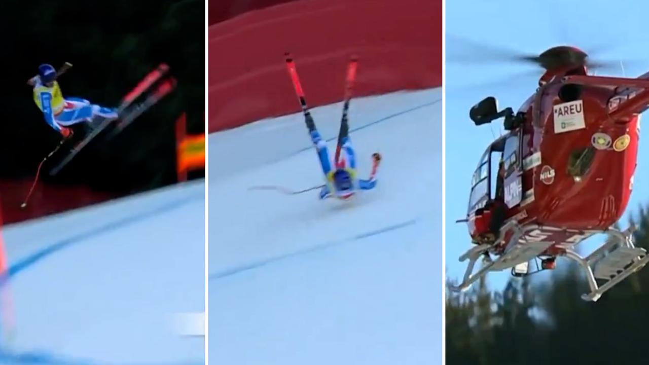 Winter Olympics Cyprien Sarrazin crash, Bormio 2026, dangerous, watch