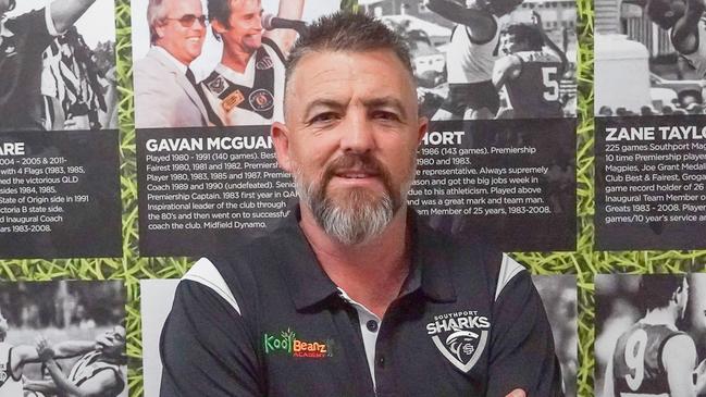 Matthew Lappin will be at the helm of the Southport Sharks QAFLW side in 2025. Picture: Supplied.