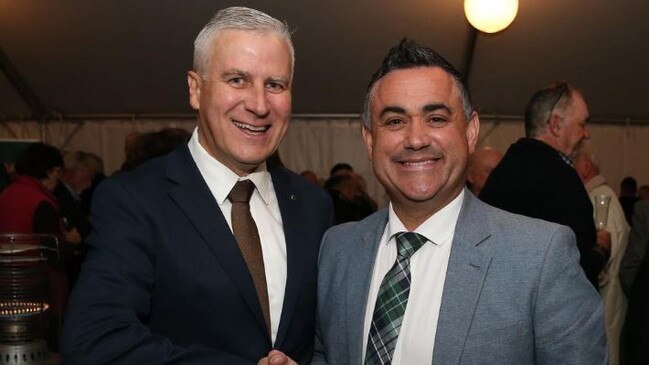 Michael McCormack and John Barilaro in 2018. Picture: Kym Smith