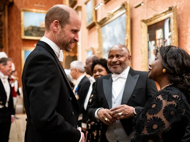 Prince William was also at the reception, but chose to wear trousers and white tie. Picture: Getty Images