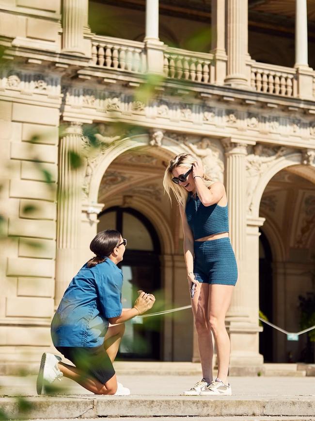 Matildas star Sam Kerr popped the question. Picture: Sam Kerr/Facebook