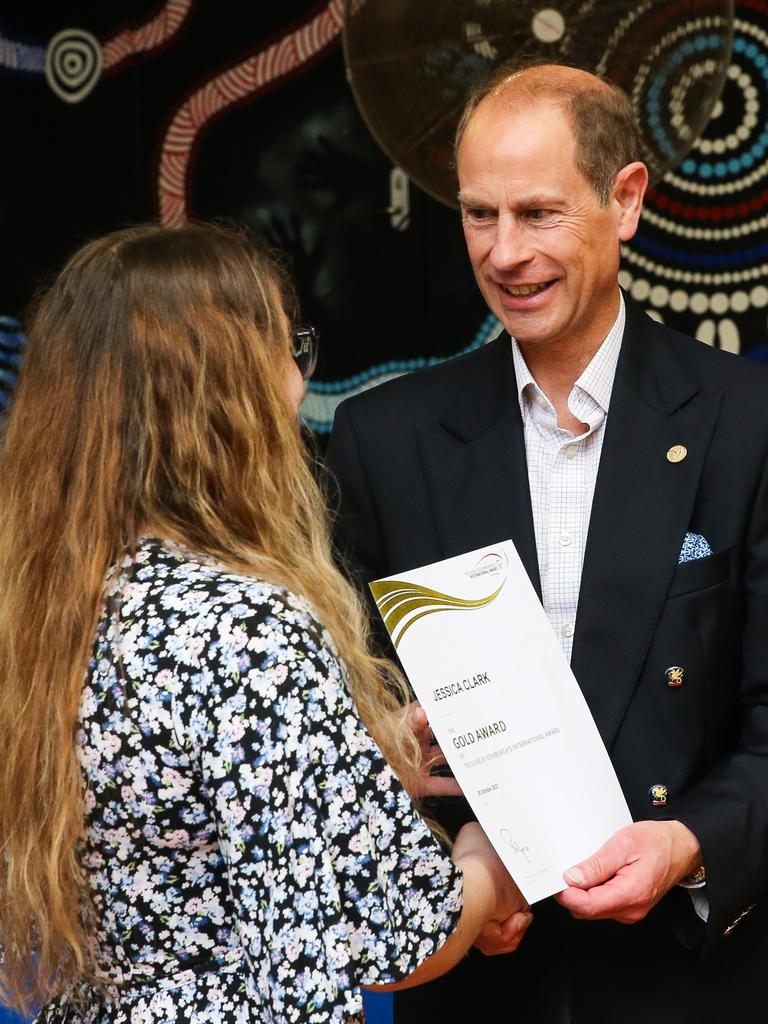 Edward also took part in a ceremony for the Duke of Edinburgh Awards, handing certificates to hardworking young Australians. Photo by: NCA Newswire /Gaye Gerard